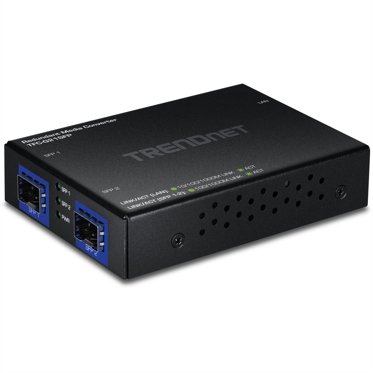 TRENDnet TFC-G21SFP Convertisseur de média 1000BASE-T vers SFP dual fibre, avec mode redondant