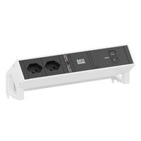 BACHMANN DESK2 2xCH 90° 1xUSB C/C 100W, L=0,2m RAL9010