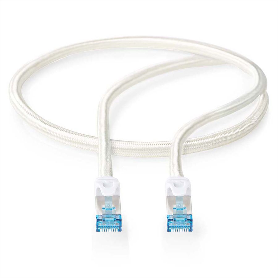 Nedis Cordon réseau S/FTP Cat.6A, blanc, 0.5m