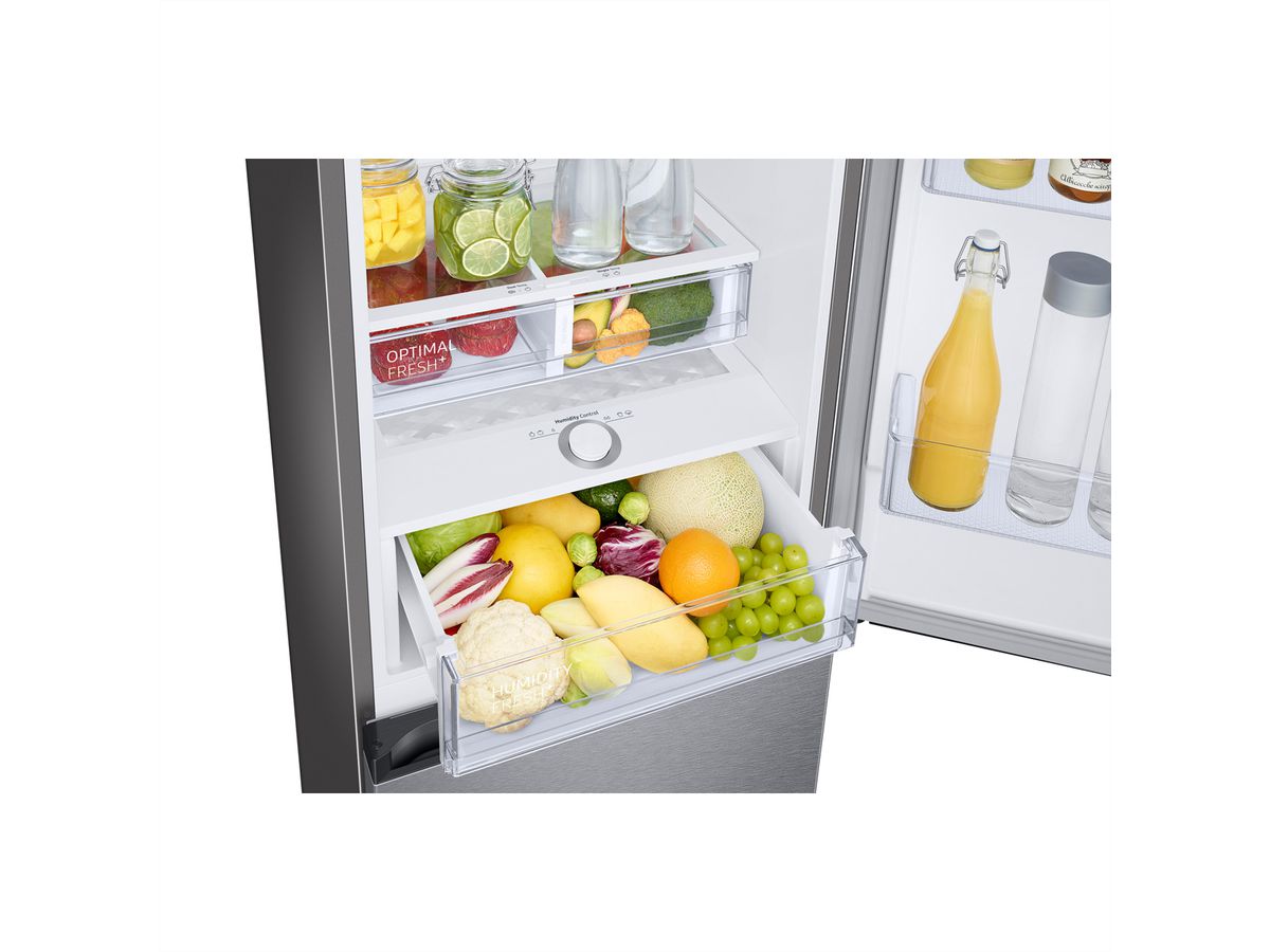 Samsung Kühl-Gefrierkombination RB7300 , 344l, D, WiFi, Silber mit Griffmulde