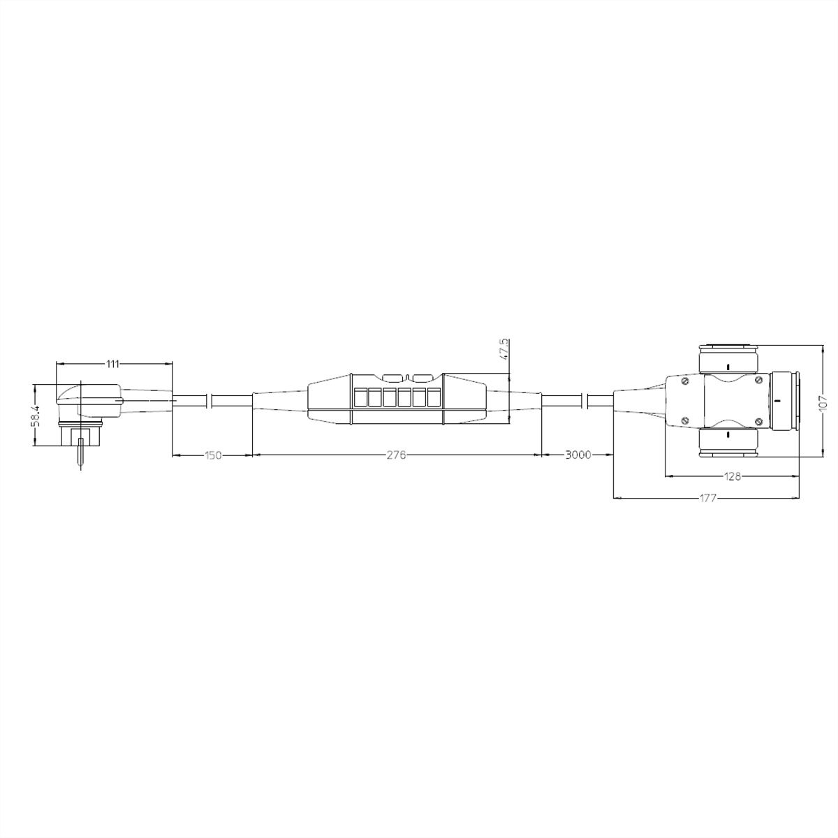BACHMANN PRCD-S Lg : 3,15m 230V 16A 30mA