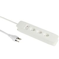 Schönenberger Prise multiple Principio, 3x T13, 2.0m, interrupteur, blanc