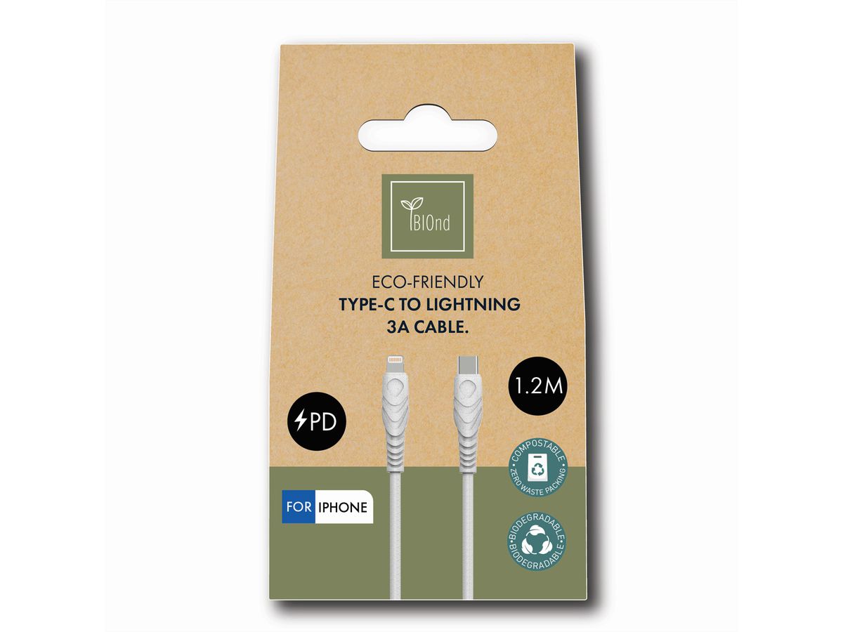 BIOnd BIO-12-TIP Câble USB-C vers Lightning 3A, 1,2 m