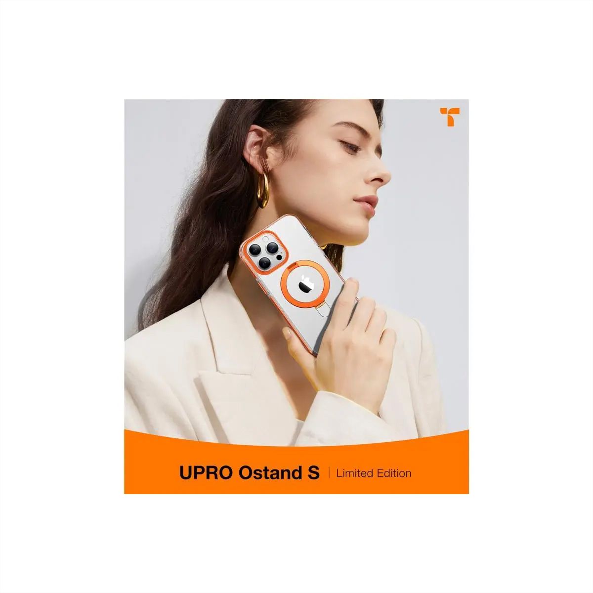 Torras UPRO Ostand Hue Case, iPhone 15 Pro, MagSafe, transparent