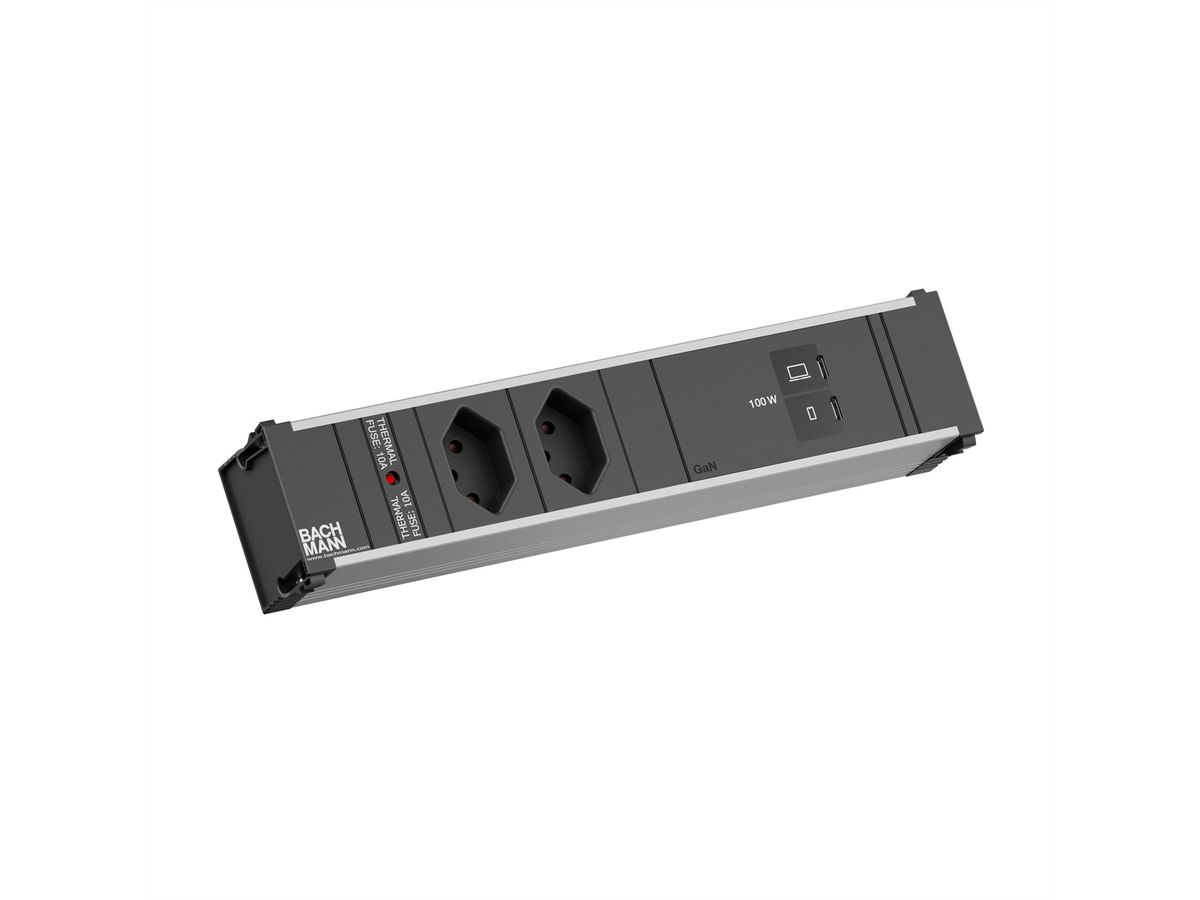 BACHMANN CONI M 2xCH 1xUSB C/C 100W, L=0,2m