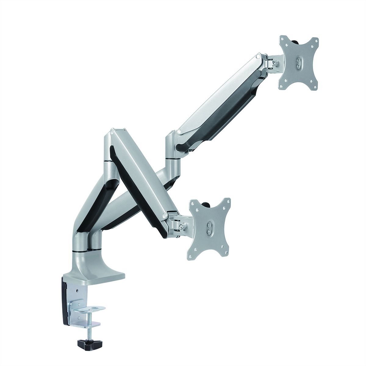 VALUE Bras double LCD, vérin à gaz, 6 articulations, fixation sur bureau