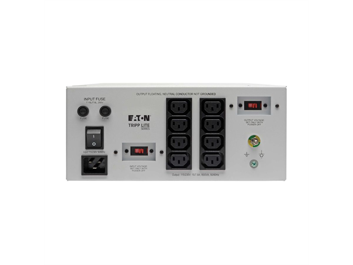 Eaton Isol. Trafo Dual-Volt. 115/230V 1800W 60601-1 Medical C20 In 8 C13 Out