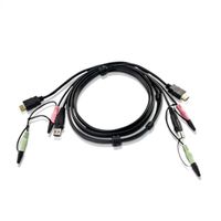 ATEN 2L-7D02UH Câble KVM HDMI, USB et Audio, noir, 1,8 m