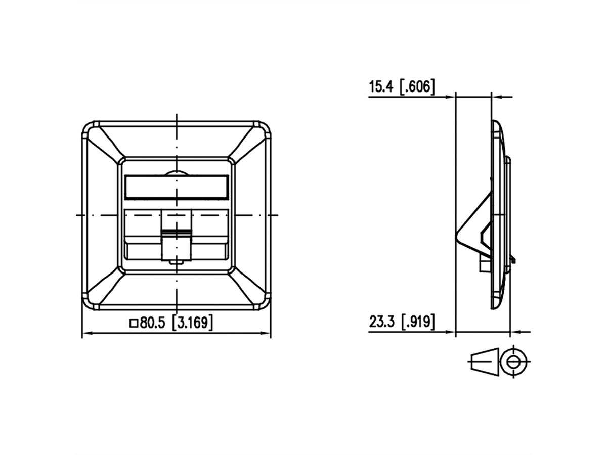 METZ CONNECT  Keystone boîtier de raccordement encastré 1 port non équipé blanc pur