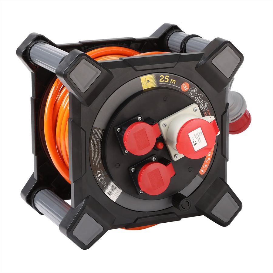 Kabelbox Kunststoff CEE 5P 16A 2xT25, EPR-PUR H07BQ-F 5G2.5mm2 1xCEE16/5 IK08, orange