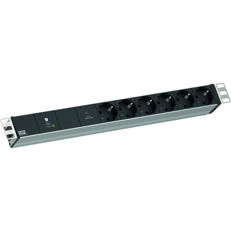 BACHMANN 19" 1UH VM 6xCEE7/3 1xGVS-Plus 2,0m CEE7/7