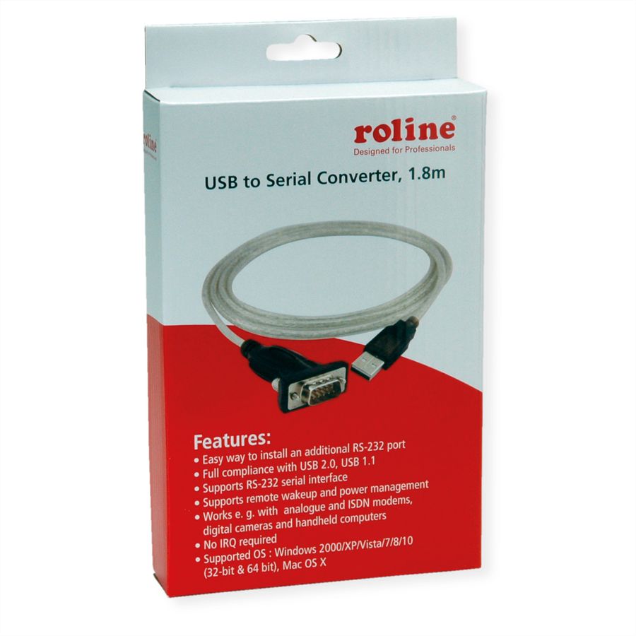 ROLINE Convertisseur USB / Série, 1,8 m