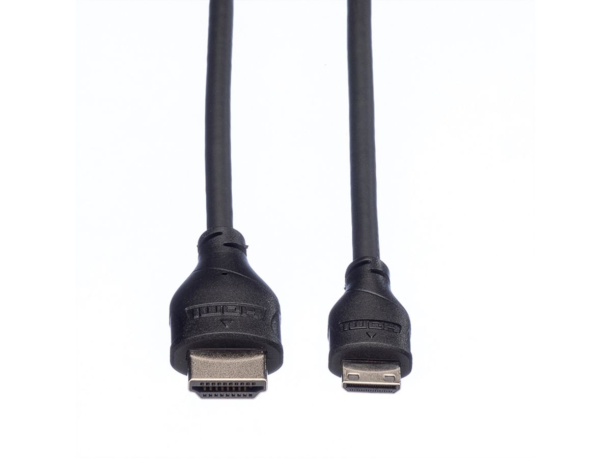 ROLINE Câble HDMI High Speed avec Ethernet, HDMI M - Mini HDMI M, 2 m