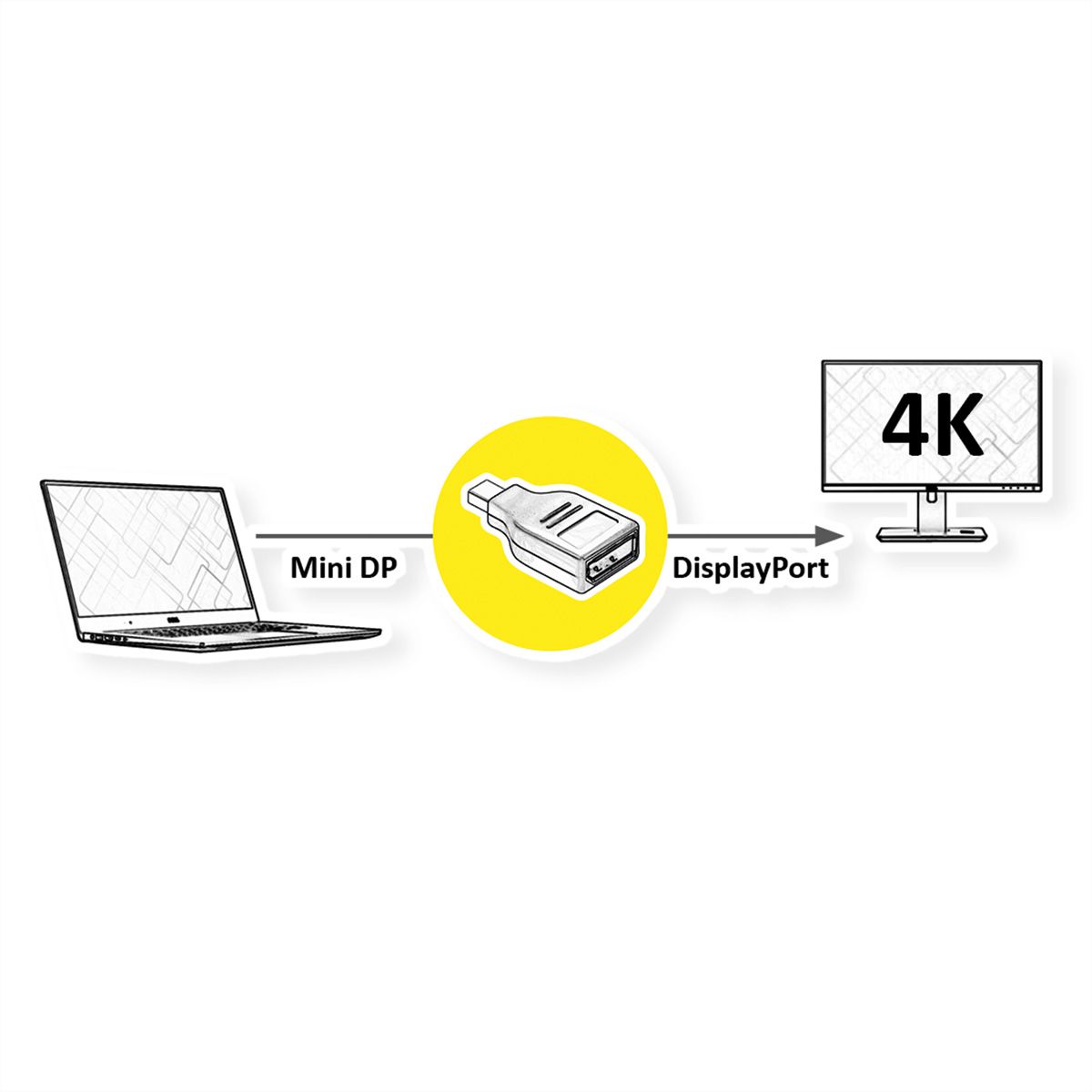 VALUE Adaptateur DisplayPort, Mini DP M - DP F
