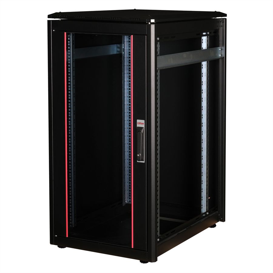 ROLINE 19-Zoll Netzwerkschrank Pro 22 HE, 600x800 BxT Glastür schwarz