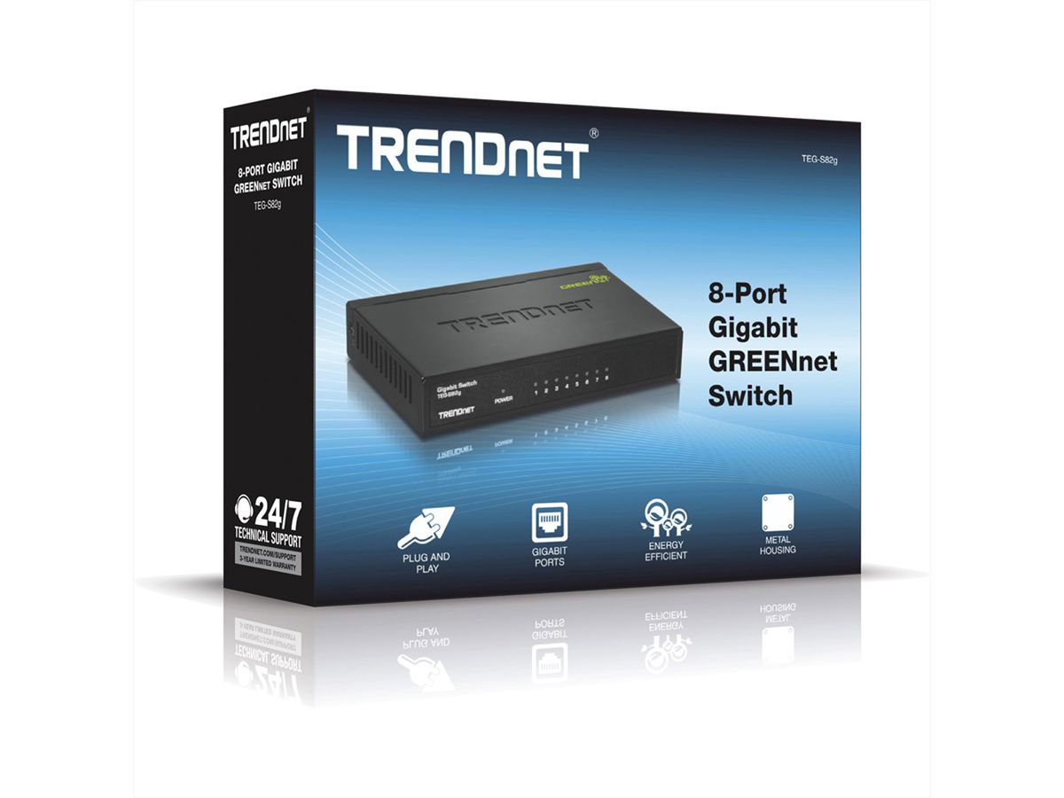 TRENDnet TEG-S82g Switch GREENnet Gigabit à 8 ports