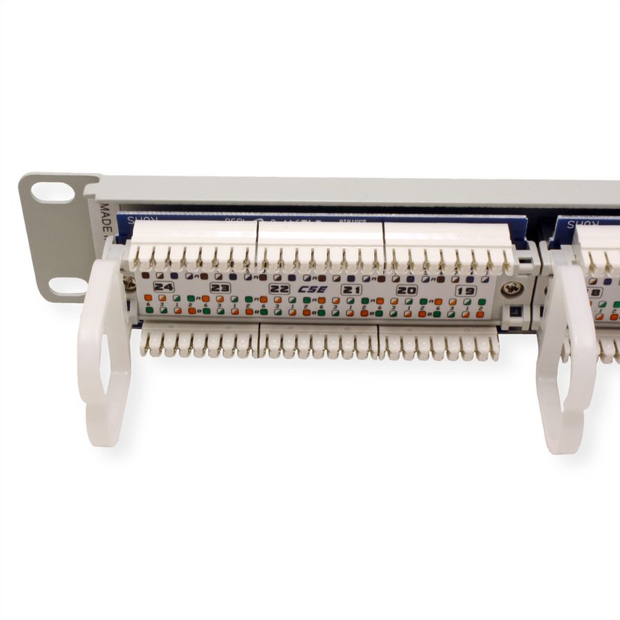 ROLINE Cat.5e (Class D) 19-Zoll-Patchpanel, 24 Ports, UTP, grau