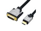 ROLINE Câble pour écran DVI (24+1) - HDMI, M/M, noir/argent, 10 m