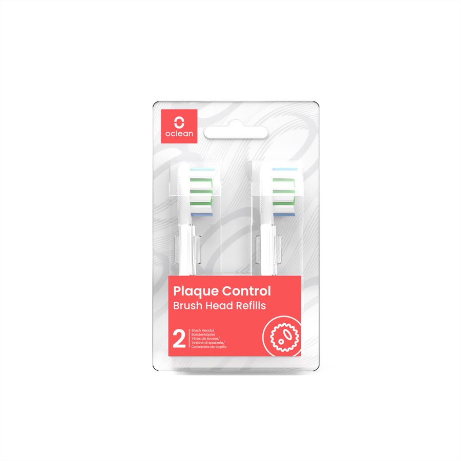 Oclean Ersatzkopf Plaque Control, 2er Pack, weiss