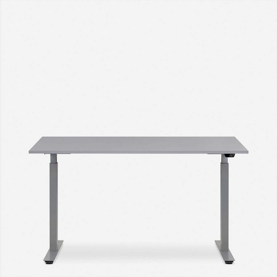 WRK21 Schreibtisch Smart 180 x 80 cm, Höhenverstellbar, Grau Uni / Grau