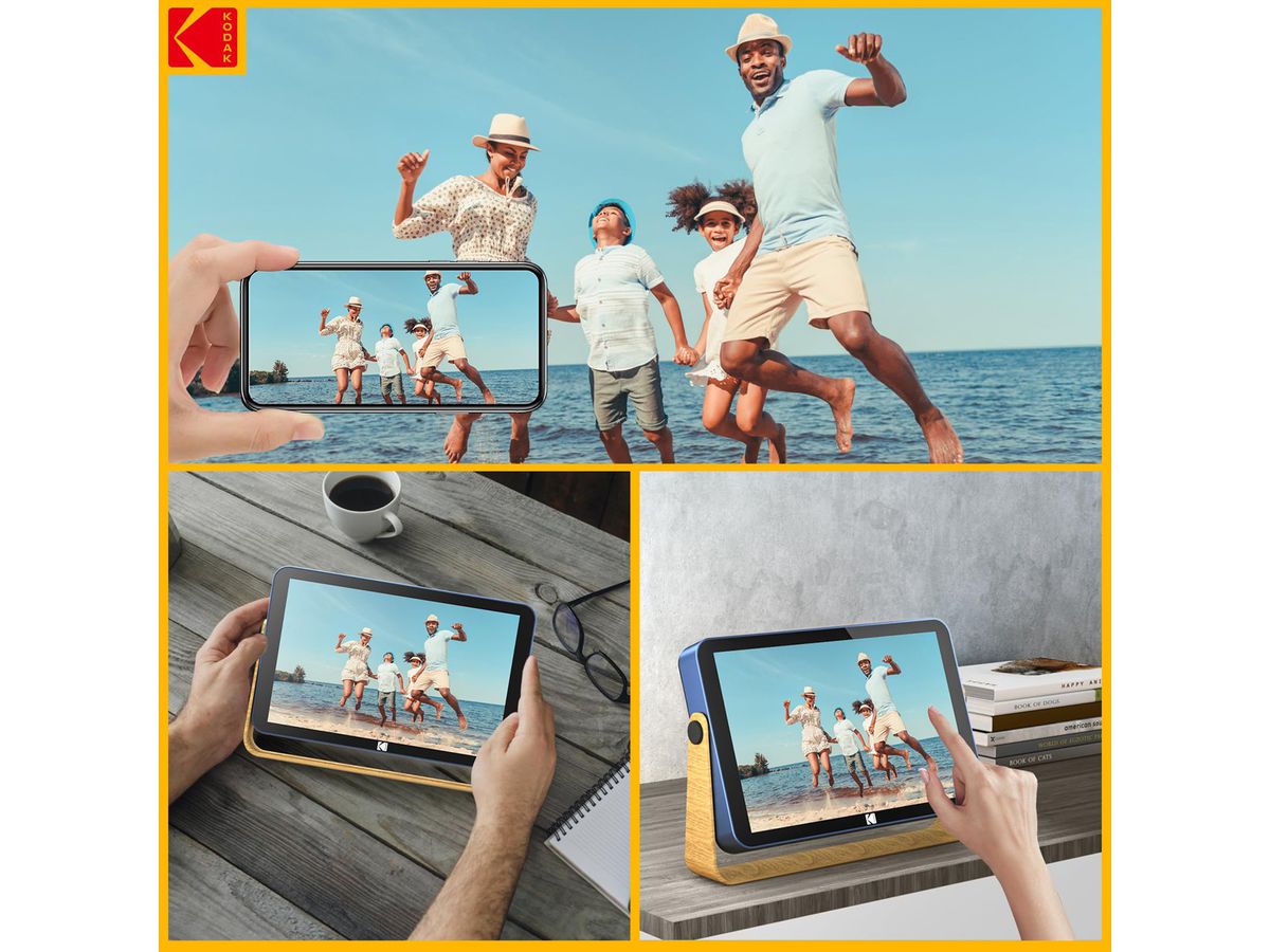 Kodak Digitaler Fotorahmen RWF-108, Metall blau, Akku, 1280x800, 32GB