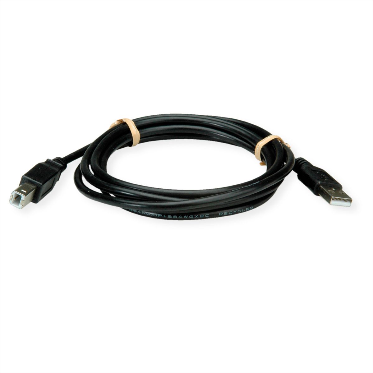 ROLINE RM Câble USB 2.0, type A-B, noir, 0,8 m