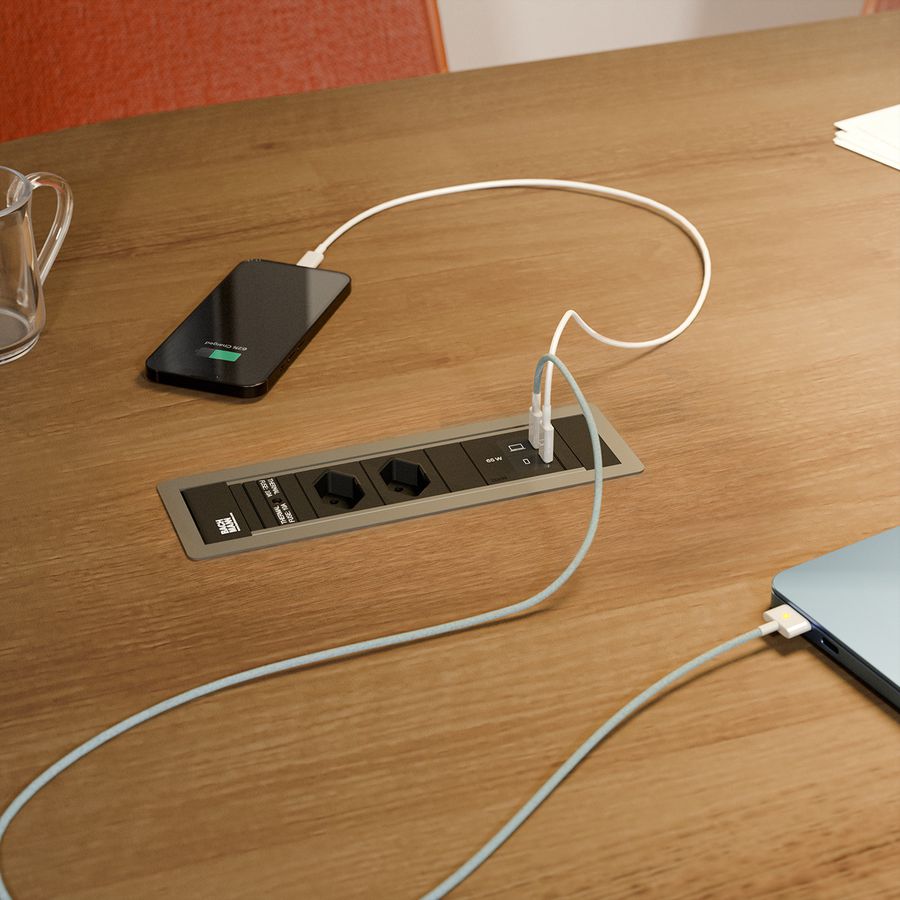 BACHMANN POWER FRAME S 2xCH 0°, 1xUSB C/C 65W L=0,2m