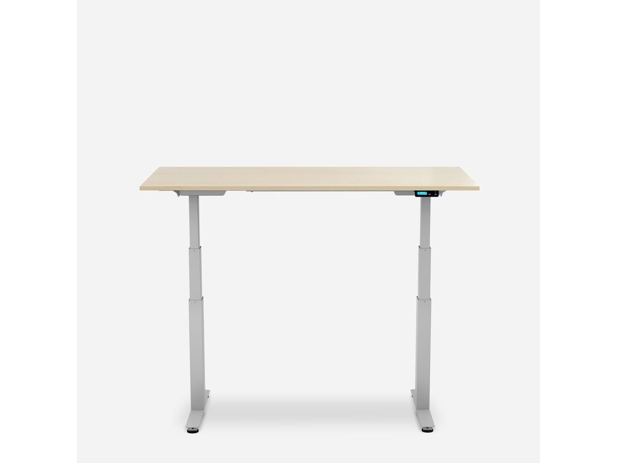 WRK21 Bureau Work 180 x 80 cm, Hauteur réglable, Mandal érable / Gris