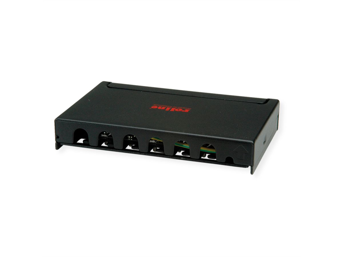 ROLINE Mini panneau Cat.6A/ClassEA 6 ports, 0,5U, blindé, noir