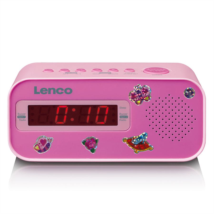 Lenco Radiowecker CR-205 pink, LED-Display, Weckfunktion, Sleeptimer
