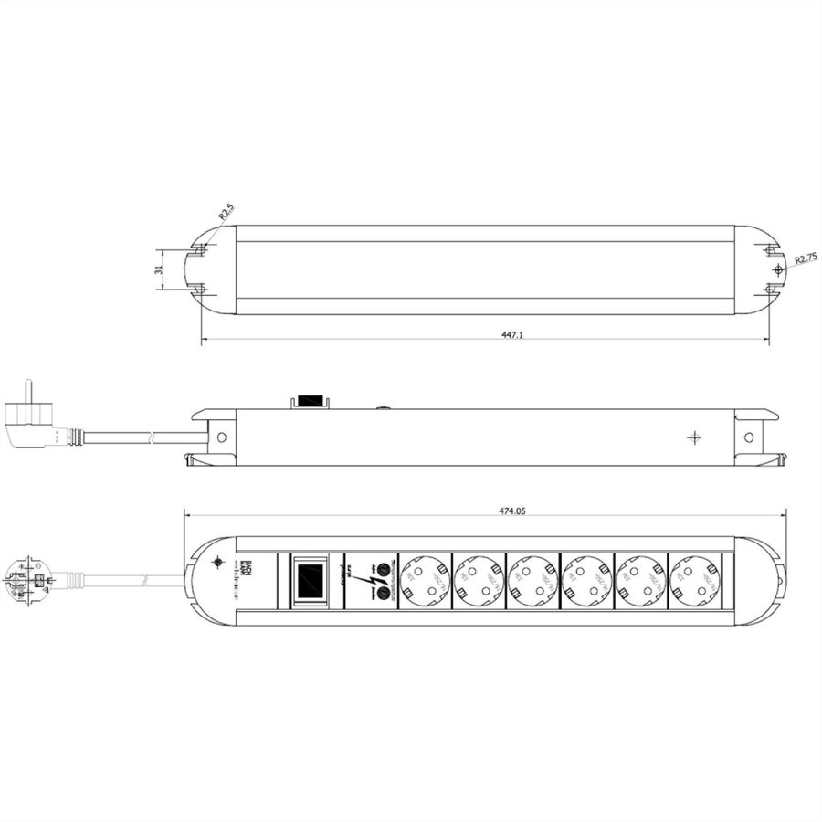 BACHMANN PRIMO Bâti de prises, 1,75 m