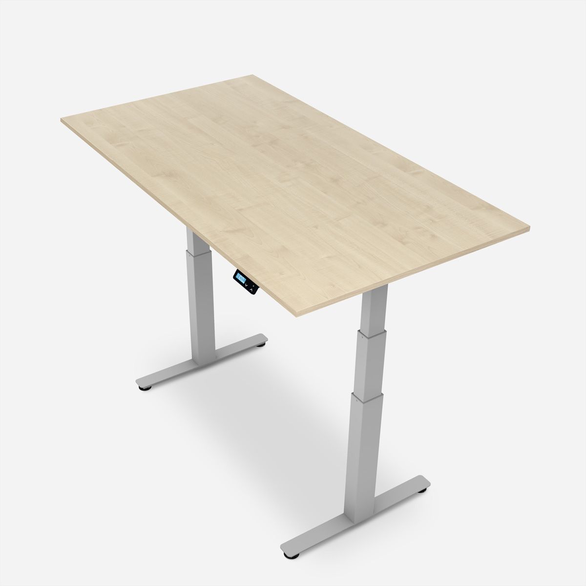 WRK21 Bureau Work 160 x 80 cm, Hauteur réglable, Mandal érable / Gris