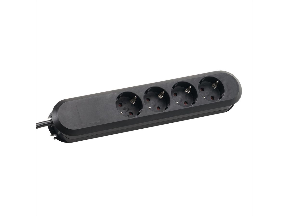 BACHMANN SMART Steckdosenleiste 4x CEE7/3 schwarz, Strom 1,5m CEE7/7