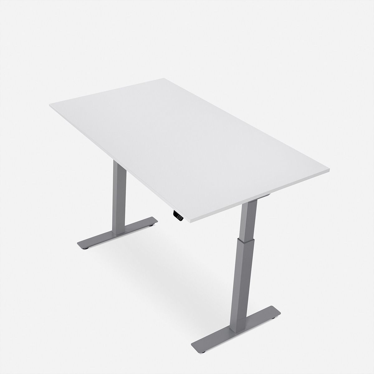 WRK21 Bureau Smart 160 x 80 cm, Hauteur réglable, Blanc uni / Gris