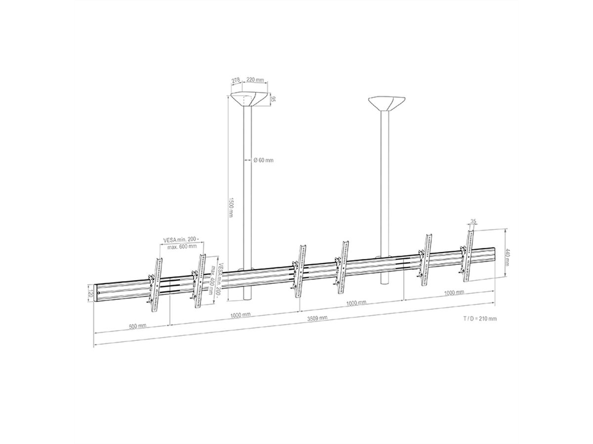 Hagor Deckenhalterung CPS D3L 46-65"