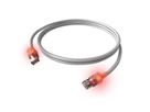 EasyLan DualBoot LED Patchkabel RJ45 S/FTP Kat.6A (Class EA), mit saCon Stecker, LSOH, grau, 2 m