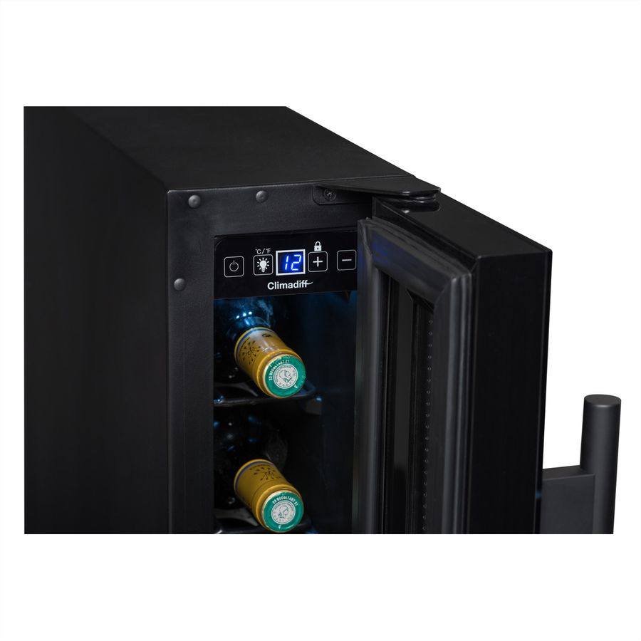Climadiff Armoire à vin CBU7S1B, encastrable, 1 zone, 7 bouteilles