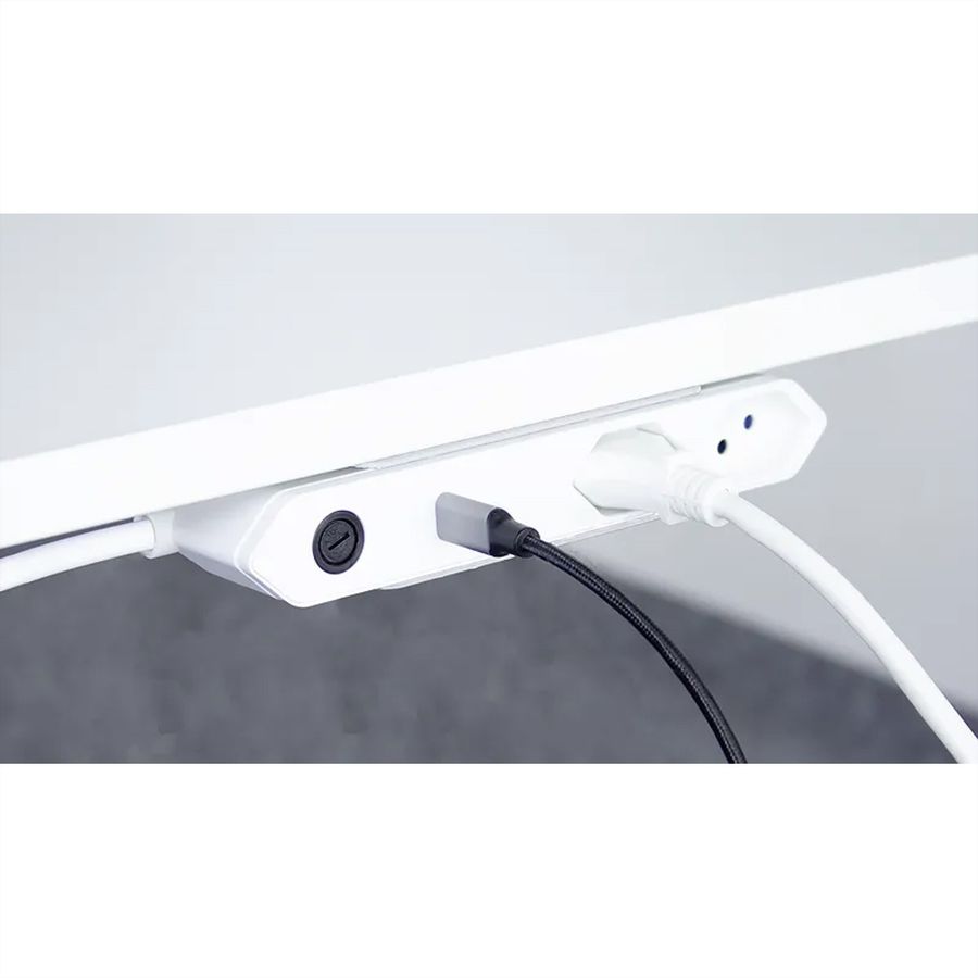 Steffen Bloc multiprises de bureau Alu Desk, 2xT13 + 1xUSB-C PD 18W, blanc, 1.5m