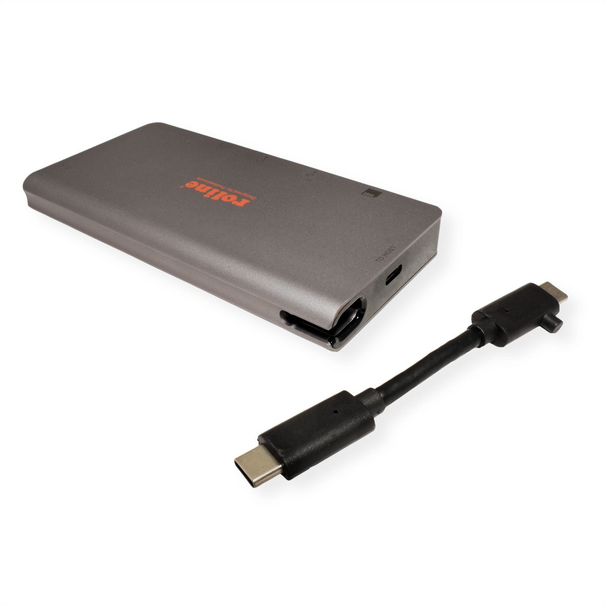 ROLINE Station d'accueil USB type C, HDMI  4K, VGA, 2x USB 3.2 Gen 1, 1x LAN, 1x PD, 1 lecteur de carte