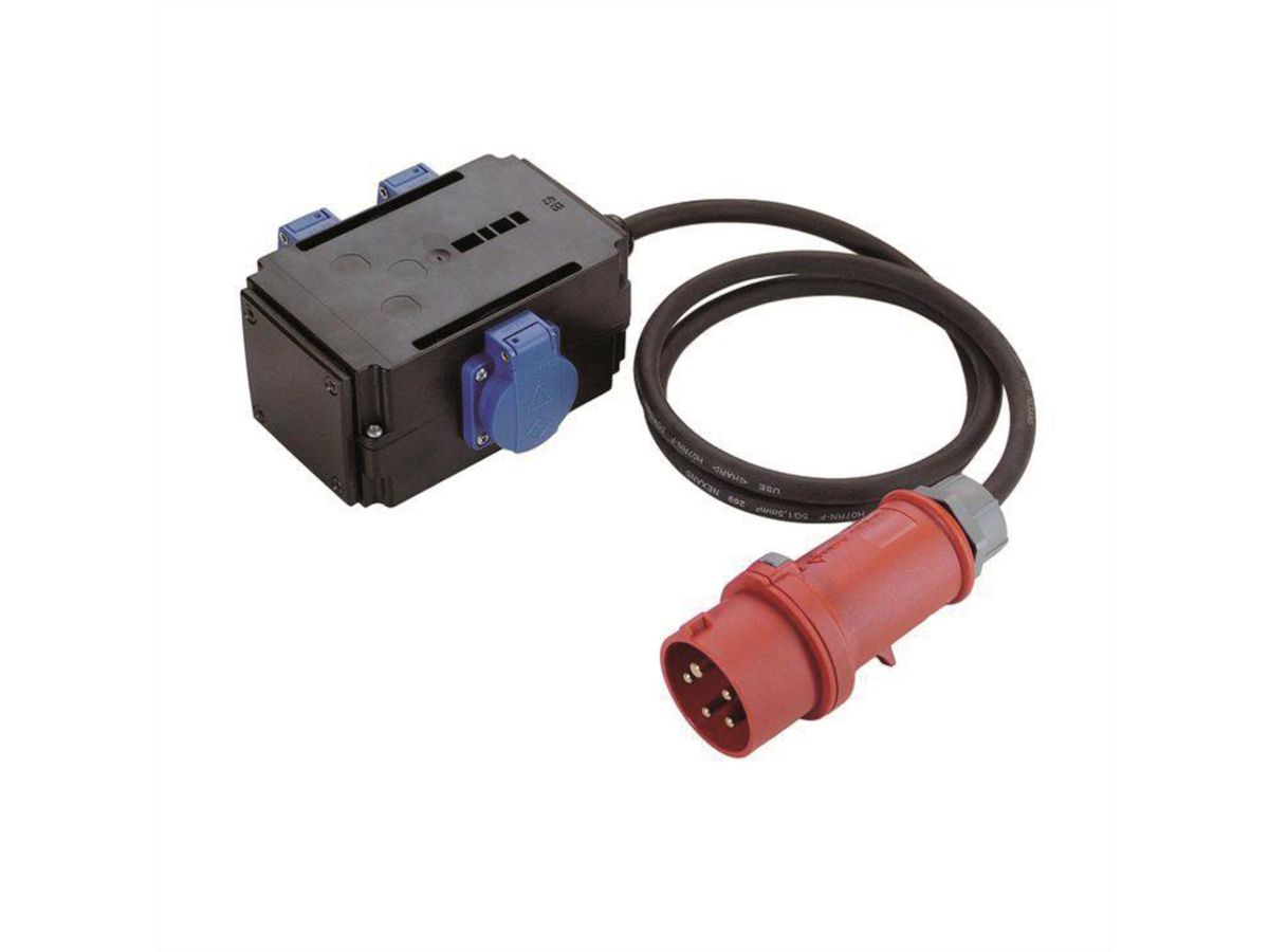 BACHMANN CEE-Adapter 16A 3Ph, 3xSchutzkontakt IP44 1,5m