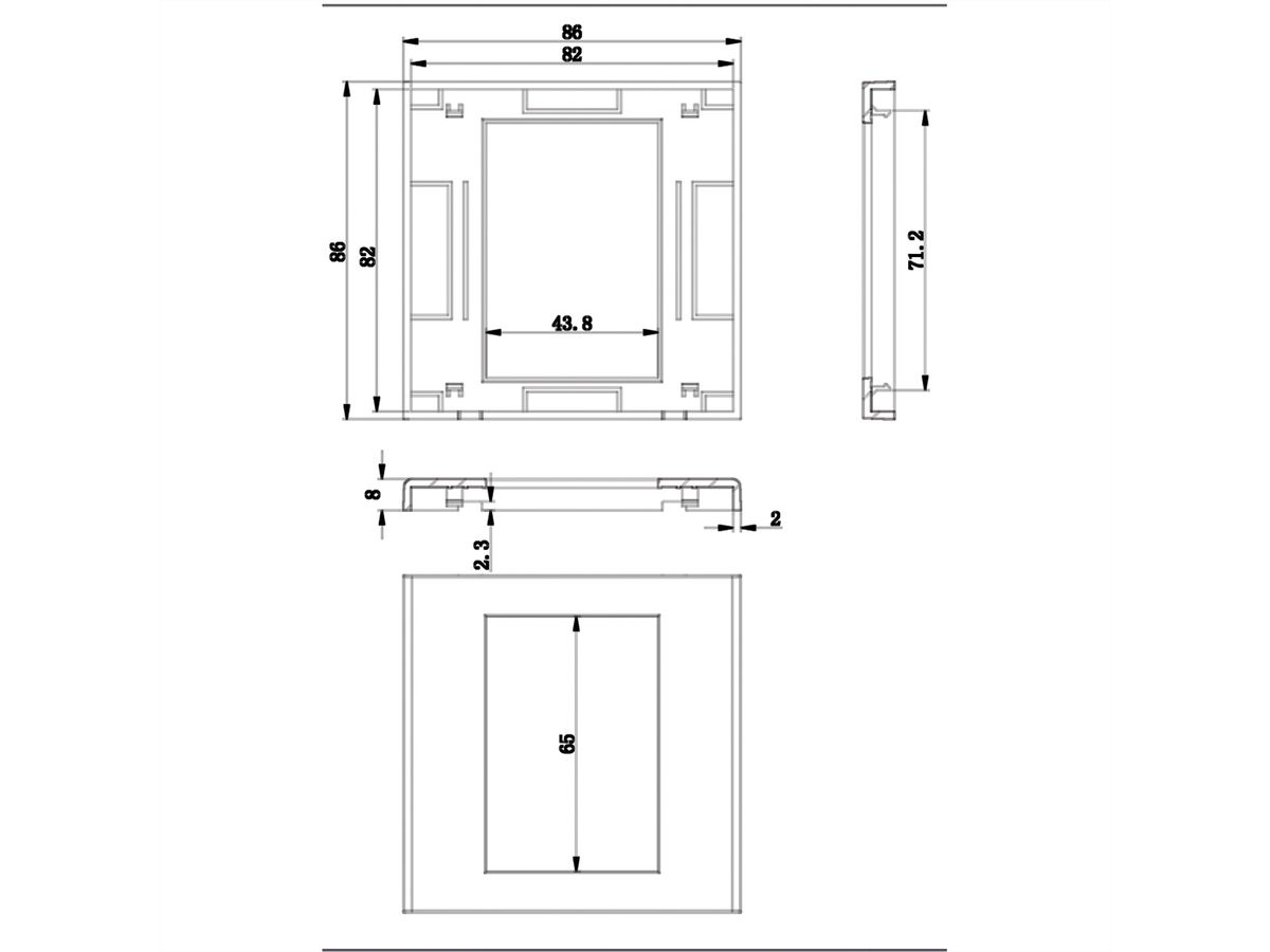 VALUE A/V-Anschluss-System, Abdeckrahmen für Dose