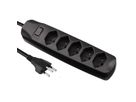 BLANK Steckdosenleiste, 5fach T13, mit Schalter, schwarz