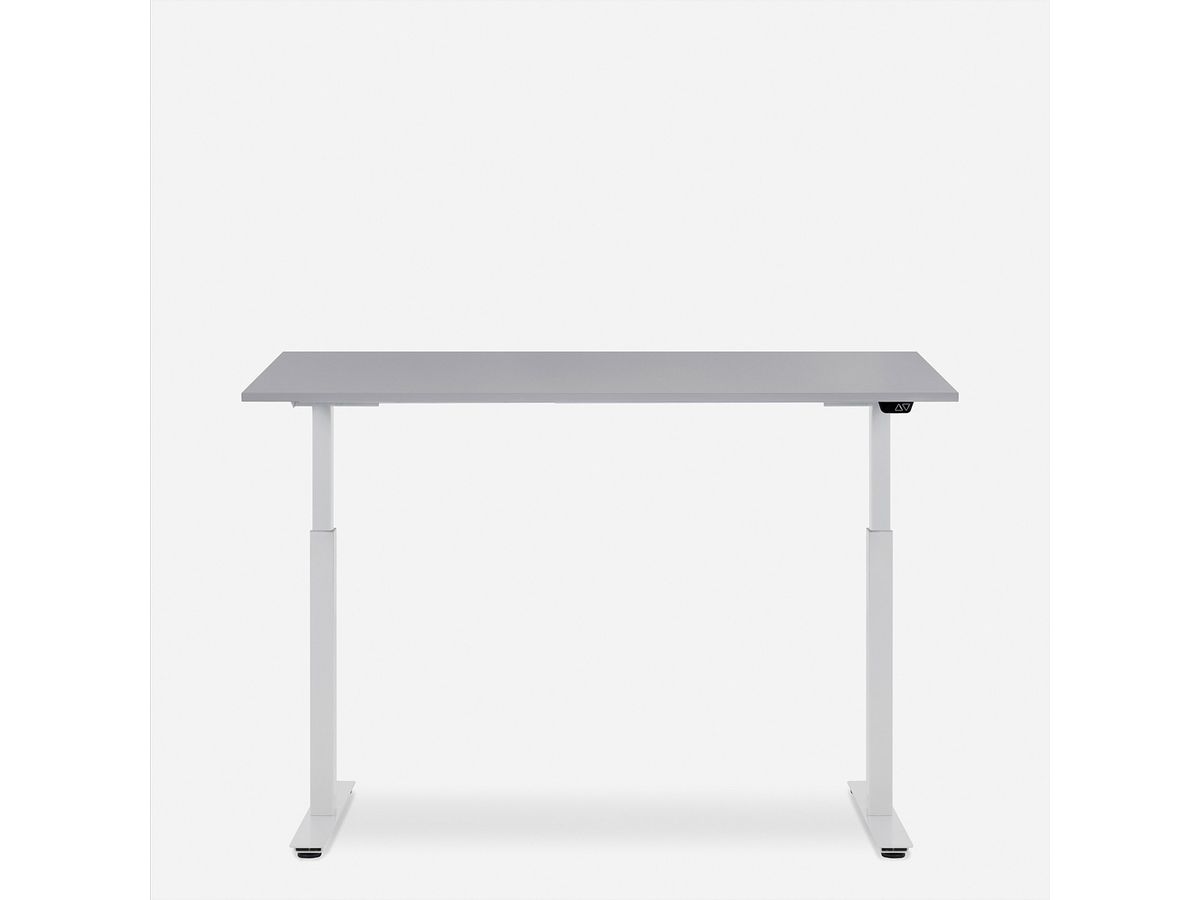 WRK21 Schreibtisch Smart 100 x 60 cm, Höhenverstellbar, Grau Uni / Weiss