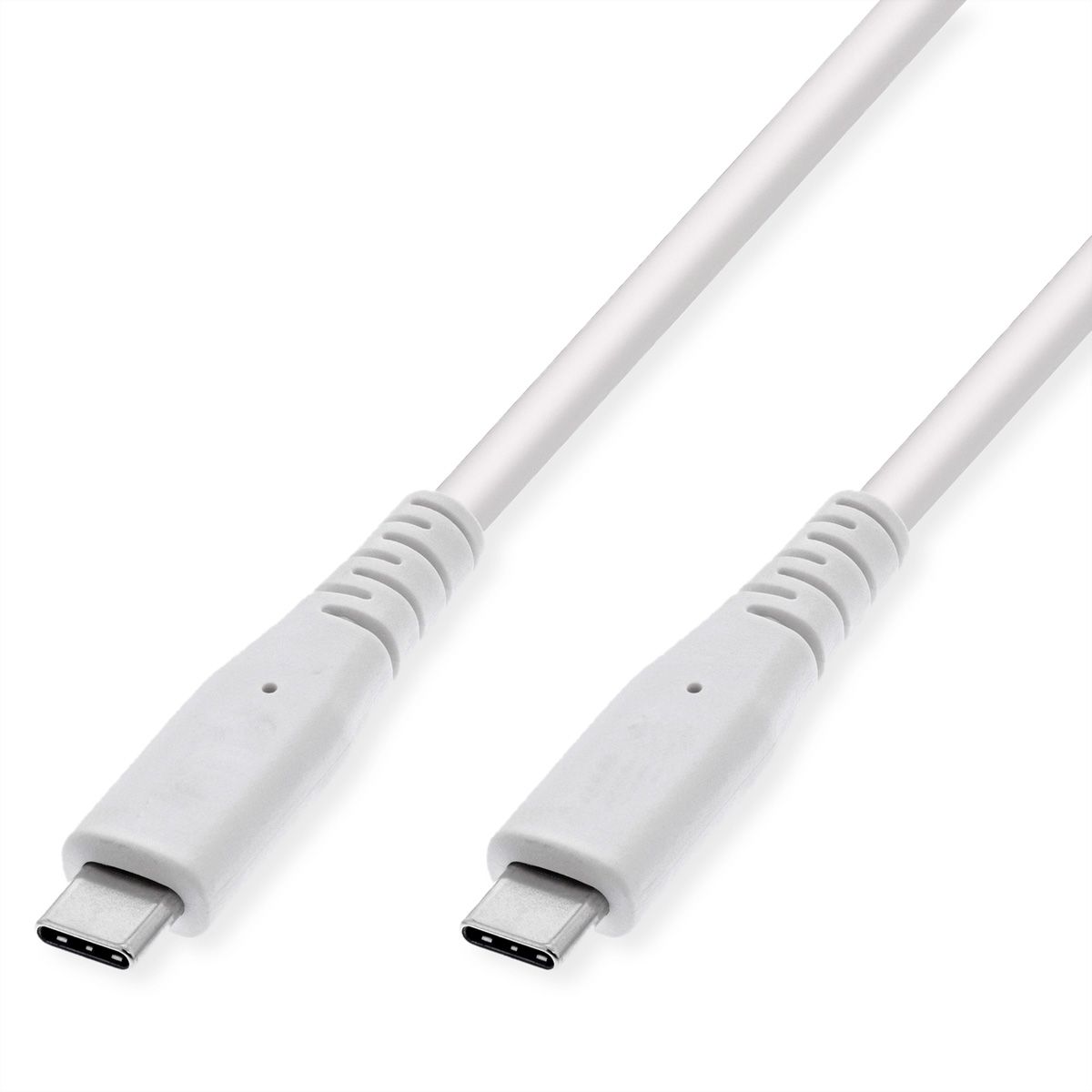 VALUE Câble compatible USB 3.2 Gen2, avec PD, C-C, M/M, 4K UHD-1, 10Gbit/s, Emark, 60W, blanc, 3 m