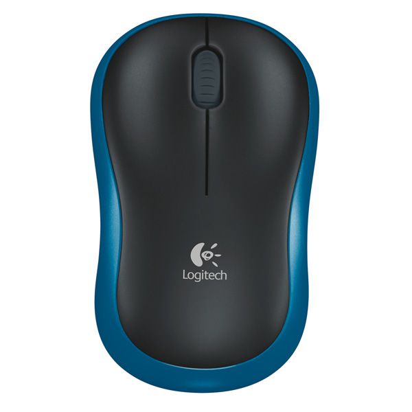 LOGITECH M185 Wireless Mouse, noir/bleu