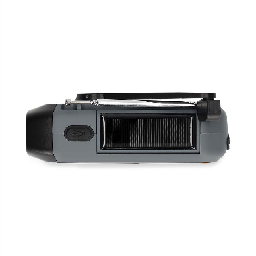 Nedis Notfallradio DAB FM mit Handkurbel Solarpanel und Powerbank, Tragbares Notfallradio fuer Notfaelle, Camping und Outdoor Anwendungen
