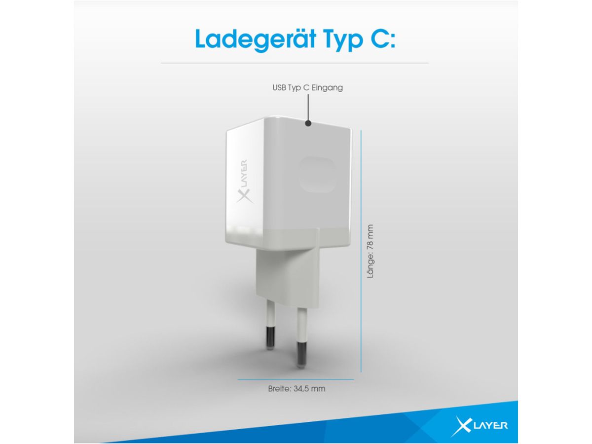 XLayer Ladegerät Typ C Single Charger PD 20W White