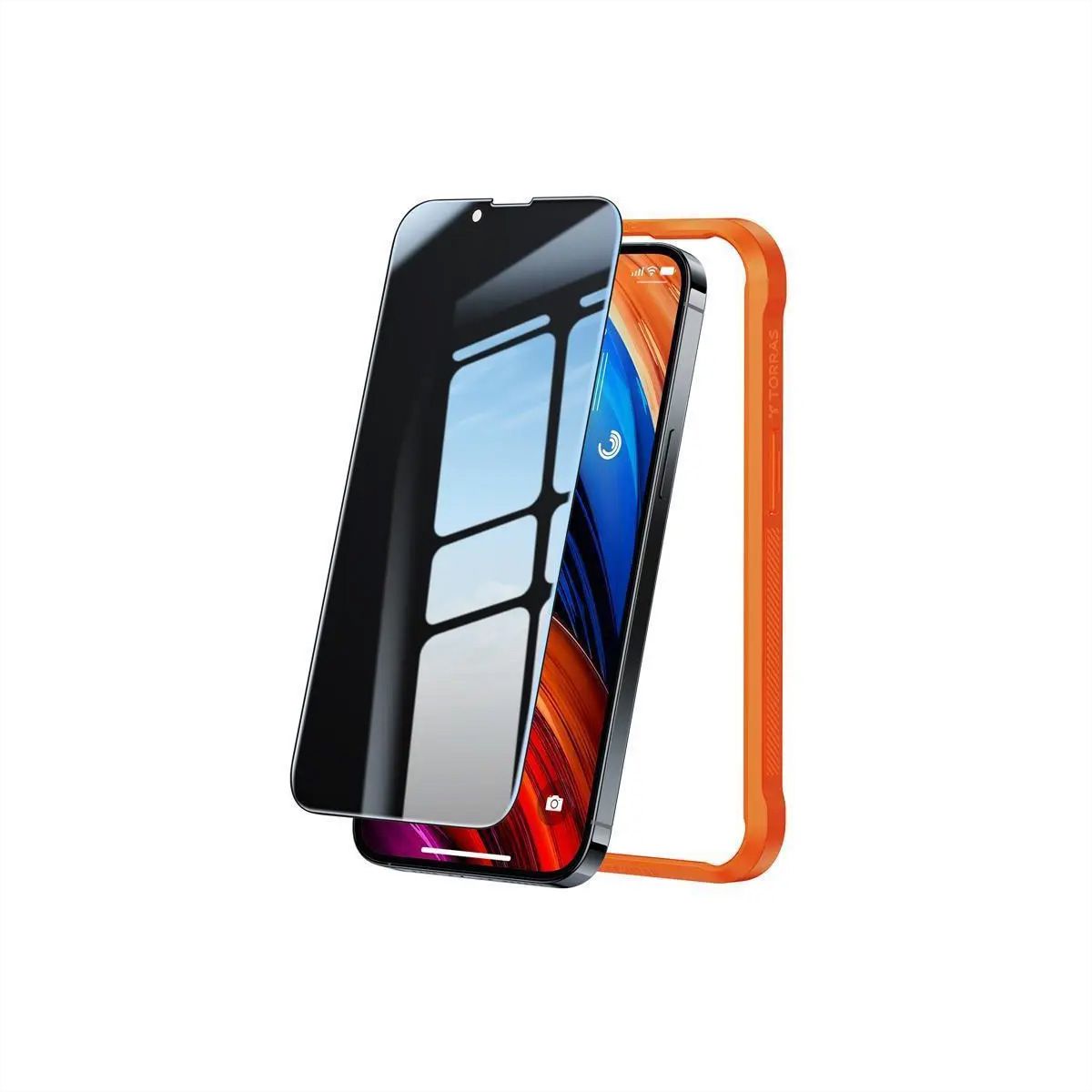 Torras Displayschutz Panzerglas GlassGo, Privacy, iPhone 15 Pro Max, transparent