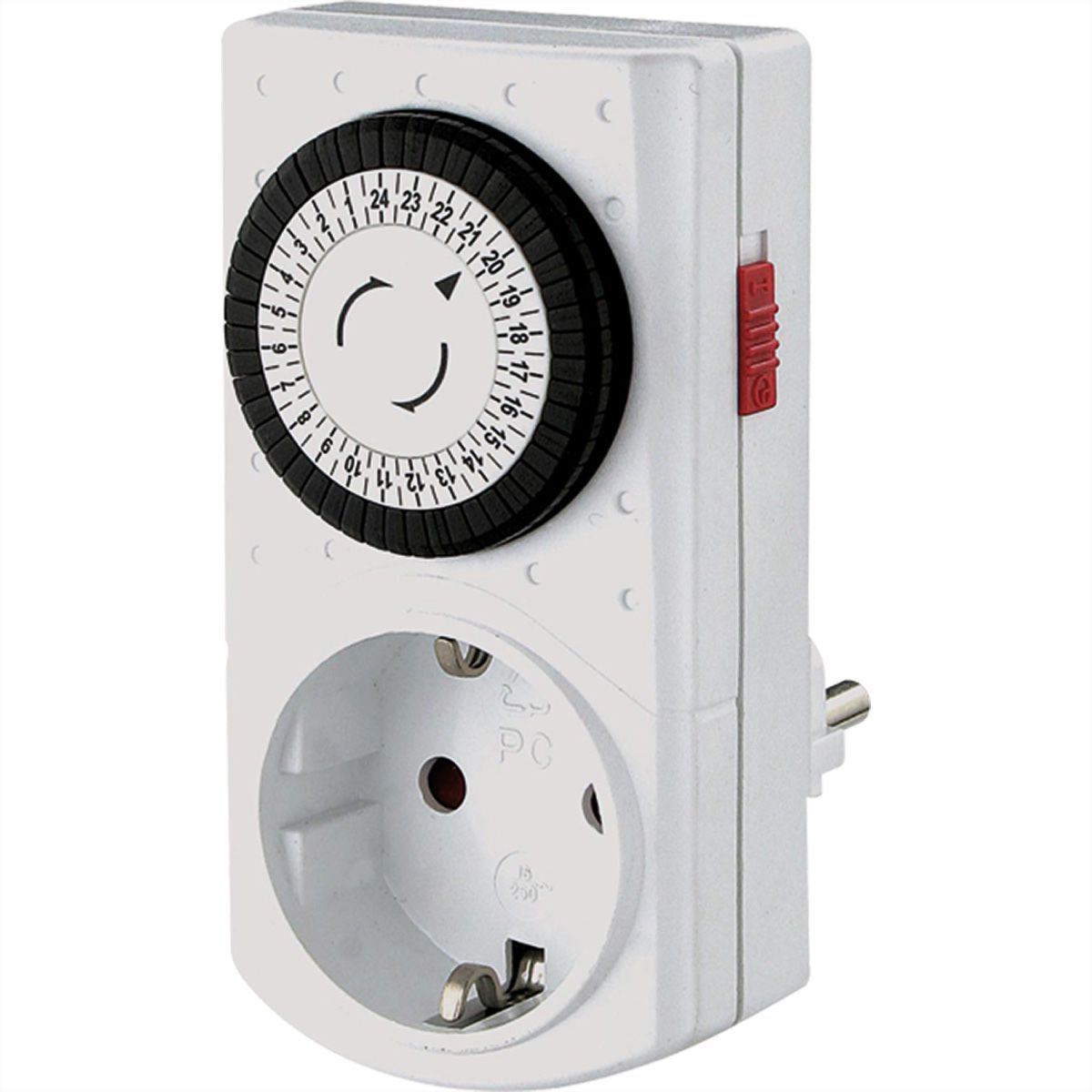 BACHMANN Mini Timer Mechanisch 24h, Weiß Kleinster Schaltabstand 30 Minuten