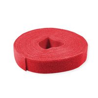 VALUE Bande auto-agrippante sur rouleau, 10mm, rouge, 25 m